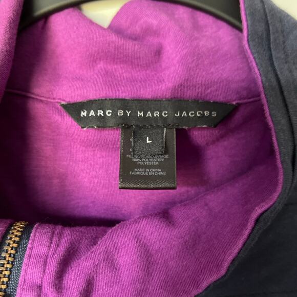 Marc by Marc Jacobs Ruffled Knit Zip Jacket Navy L - Picture 2 of 6